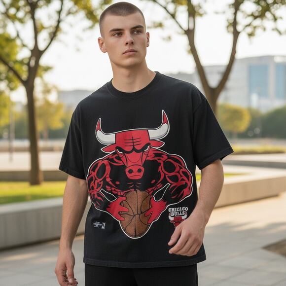Vintage Other - Vintage 90s Chicago Bulls Short Sleeve Crew Neck Graphic Tee T-Shirt Mens Large